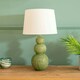 image 3 of ValueLights Mia Ceramic Green Table Lamp with White Tapered Shade