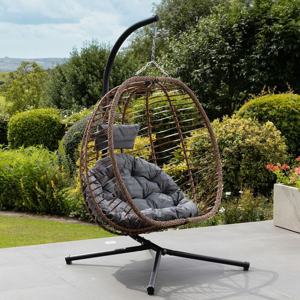 image 1 of Aylesbury Swing Egg Pod Chair - Dark Grey