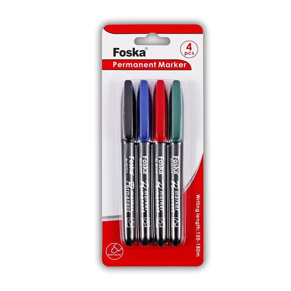 image 1 of Pack of 4 Colors Smooth Ink Easy Dry Permanent Marker Pens