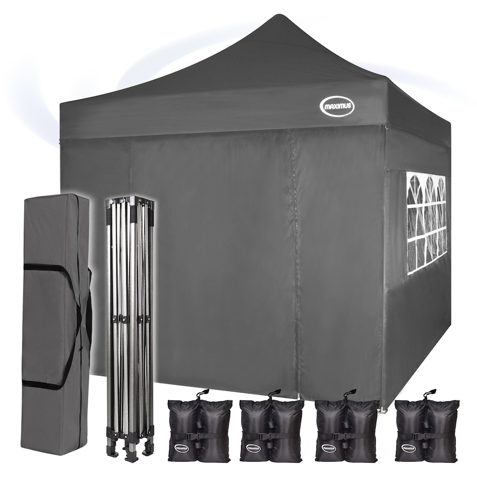 image 1 of MCC Direct MAXIMUS 3x3 Heavy Duty Pop up Grey Gazebo With Sides | Grey | Grey