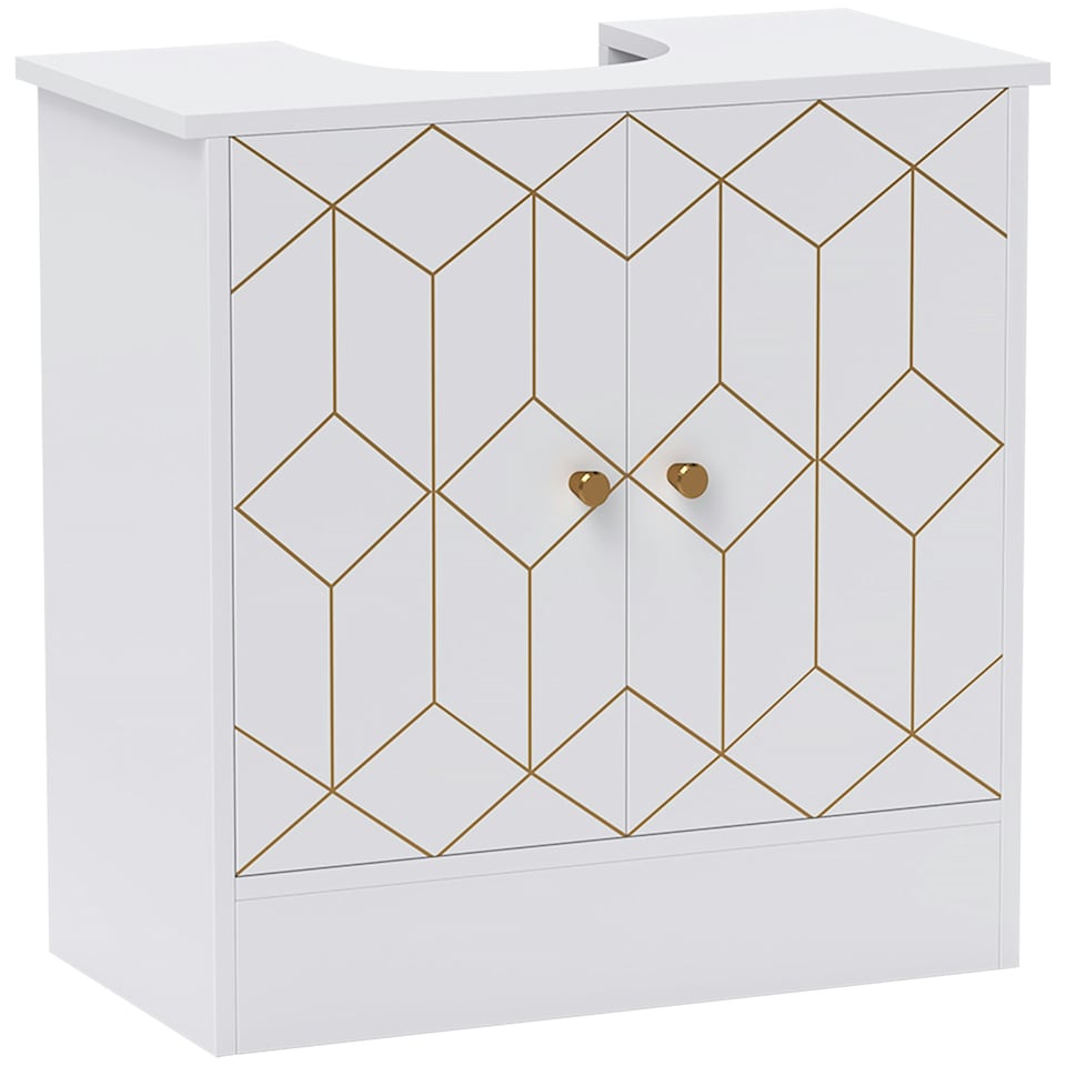 image 1 of HOMCOM Bathroom Under Sink Cabinet for Basin with or without Pedestal White | White