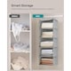 image 8 of Hanging Wardrobe Storage Organiser with Bamboo Detail, Space Saving Closet Shelf, Light Grey