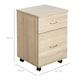 image 7 of HOMCOM Pedestal Office Mobile Filing Cabinet 2 Drawer Oak