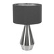 image 4 of ValueLights Jax Chrome Dimmable Touch Table Lamp with Charcoal with Chrome Inner Lamp Shade and LED Bulb