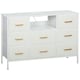 image 1 of HOMCOM Boucle Chest of Drawers, 2 USB & 2 AC Ports, 8 Drawers Dresser Cream