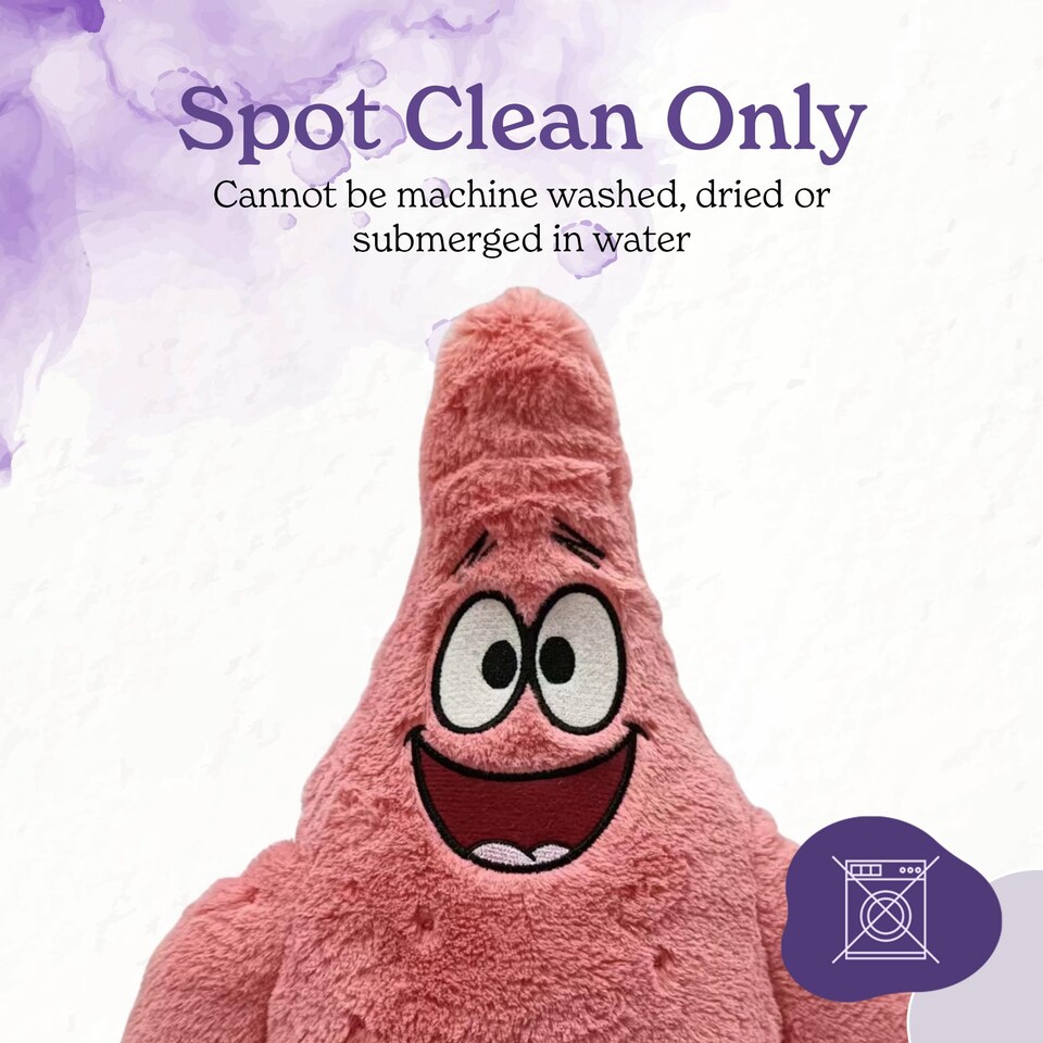 image 1 of Warmies Plush Patrick Star from Nickelodeon’s Spongebob Squarepants. Microwavable Toy, Weighted Heatable Plushie for Adults and Kids, Stuffed Cuddly Toy, Gently Scented with French Lavender