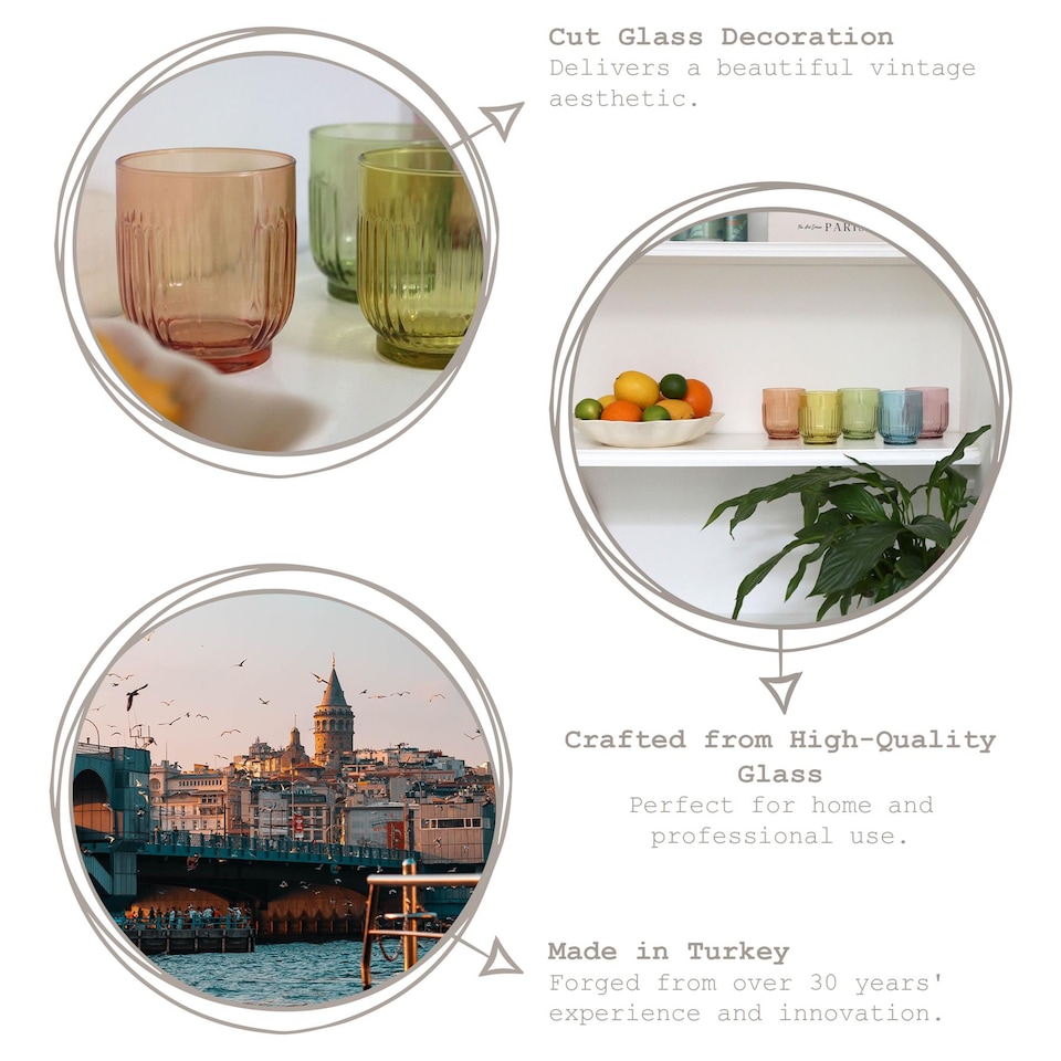 image 1 of LAV Tokyo Whisky Glasses - 330ml - Full Colour - Pack of 6