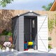 image 9 of Outsunny 4 x 6ft Plastic Garden Storage Shed with Foundation Kit, Polypropylene Outdoor Storage Tool House with Ventilation Slots and Lockable Door, Grey