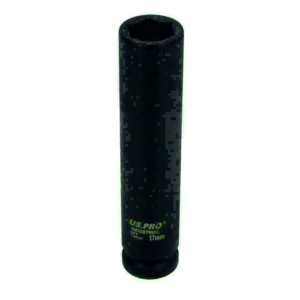 image 1 of 17mm Extra Deep Long Metric MM Impact Socket 1/2" Drive 6 Sided Single Hex