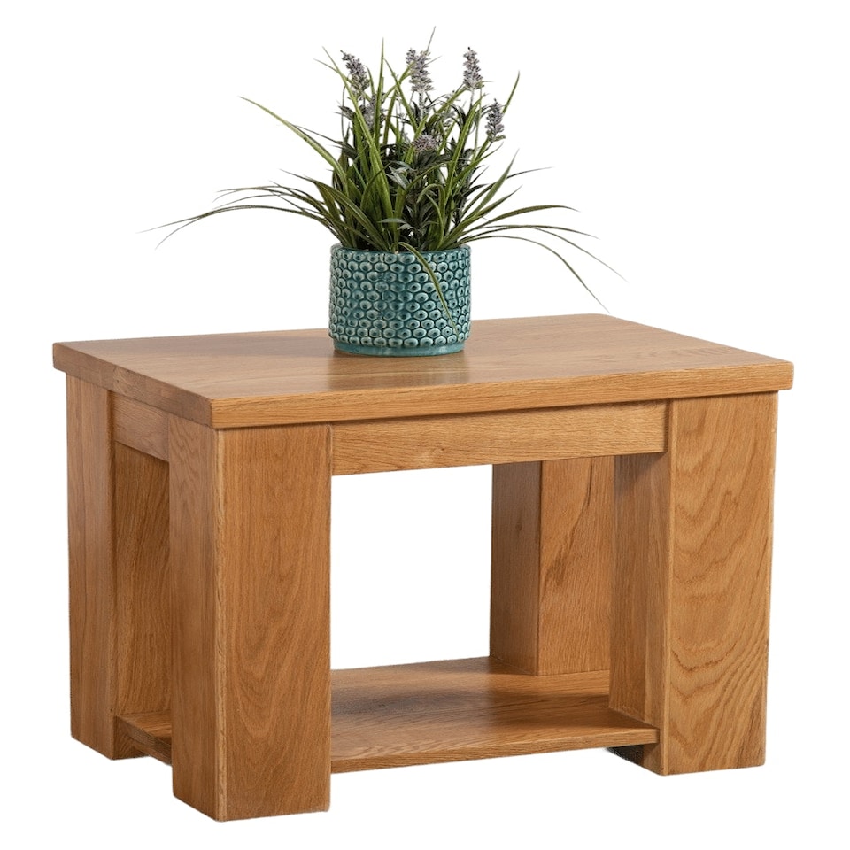 image 1 of Solid Oak Lamp Table for Living Room | Brown | Light Oak