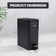 image 2 of 5L BATHROOM SLIM KITCHEN PEDAL RECTANGULAR BIN WASTE WITH SOFT CLOSING LID BLACK | Black