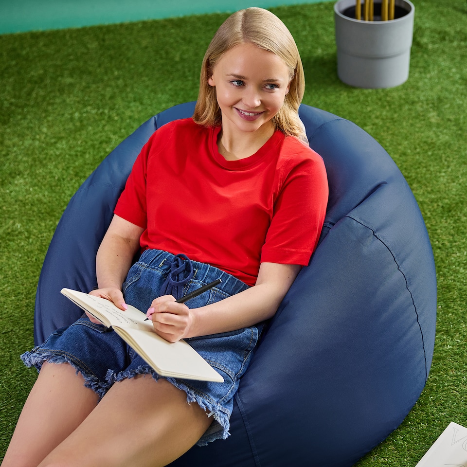 image 1 of Icon Kingston Adult Classic Indoor Outdoor Bean Bag, Navy