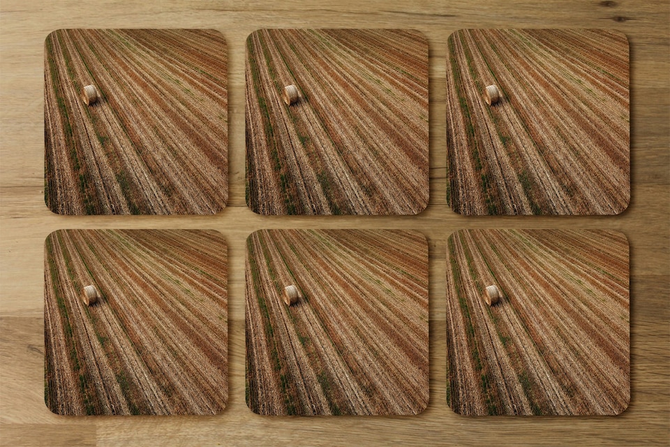 image 1 of Aerial view of hay bale fields (Placemat & Coaster Set)
