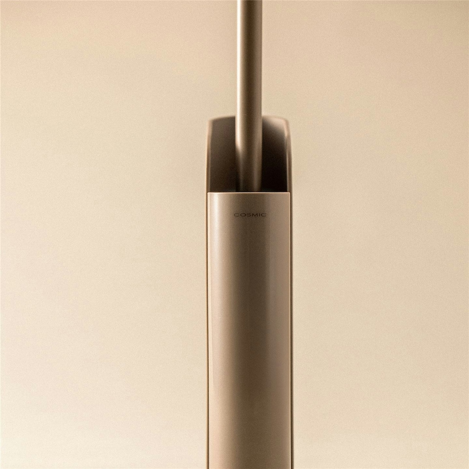 image 1 of Cosmic Dual Toilet Brush Holder with Durable Silicone for Bathroom, Light Grey
