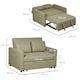 image 3 of HOMCOM 2 Seater Sofa Bed Convertible Bed Settee with Cushions, Brown