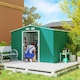 image 2 of Outsunny 9 x 6FT Galvanised Garden Storage Shed with Sliding Door, Green
