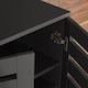 image 3 of Oslo 2 Door Wooden Shoe Storage Cabinet Rack Stand Cupboard Slatted Doors | Black