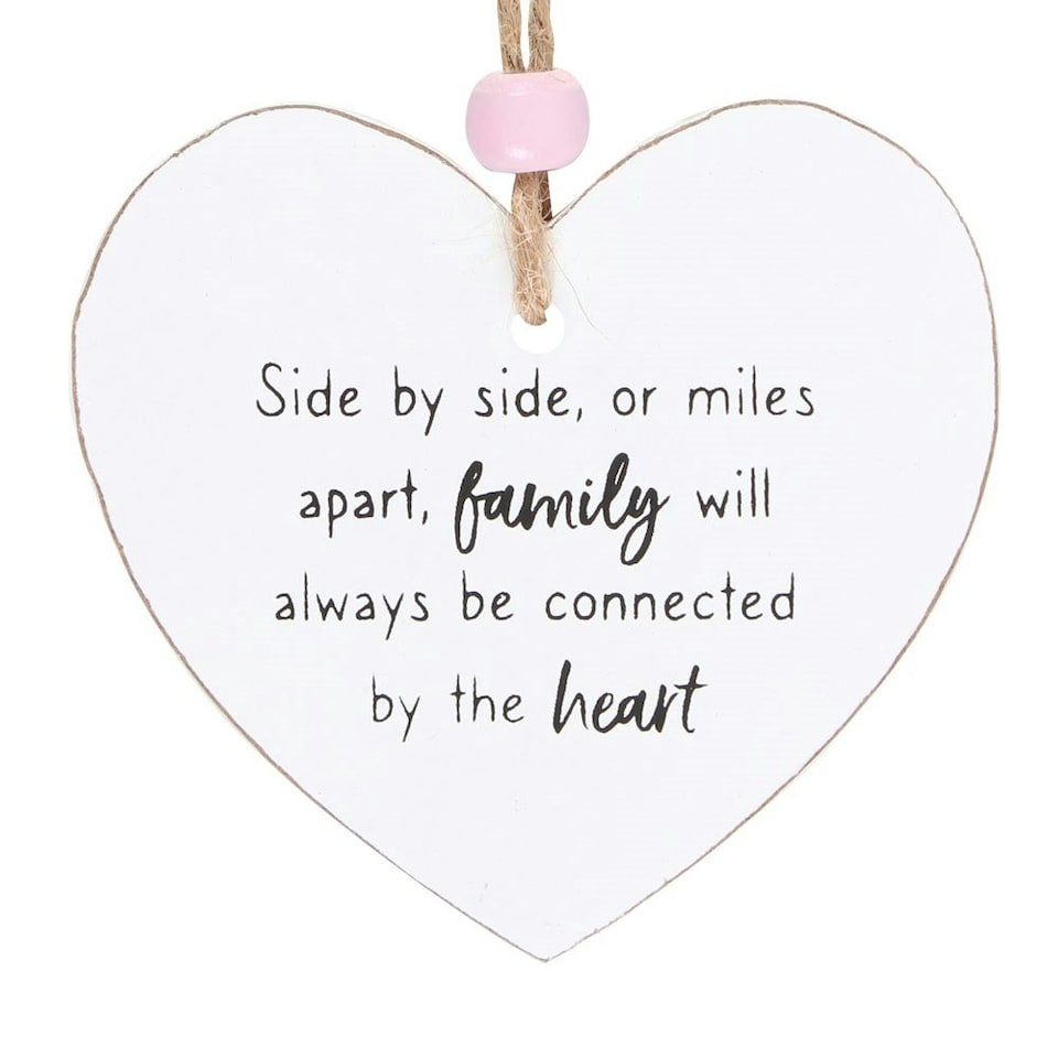 image 1 of Something Different Family Is... Heart Hanging Sentiment Sign - White - One Size