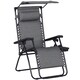 image 6 of Outsunny Zero Gravity Chair Adjustable Patio Lounge w/ Cup Holder Light Grey