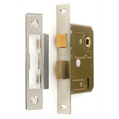 Securit 3 Lever Sash Lock - Silver - 63mm