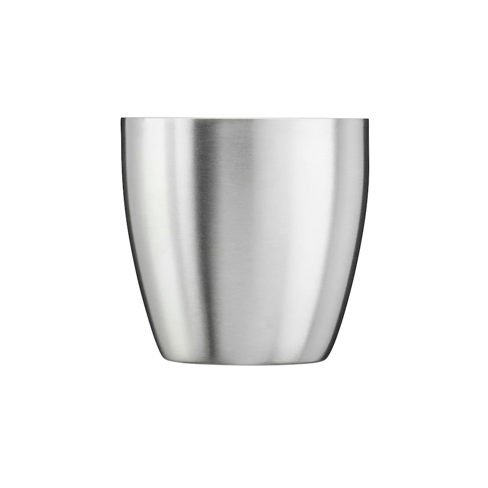 image 1 of Set of 2 Stainless Steel Espresso Coffee Cups – 90ml Double Wall Insulated Mini Drinking Mugs | Silver | 2