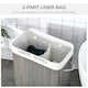 image 5 of HOMCOM 2 Section Collapsible Laundry Hamper Lid Removable Lining, Grey