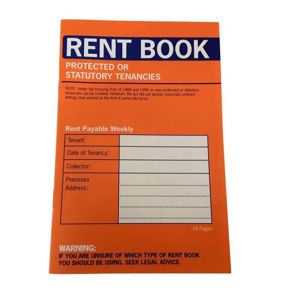 image 1 of Rent Book 16 Page Protected Or Statutory Tenancies Book (C235)