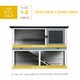 image 3 of PawHut Rabbit Hutch, Bunny Cage 2-Tier Wooden w/ Openable Roof Outdoor Grey