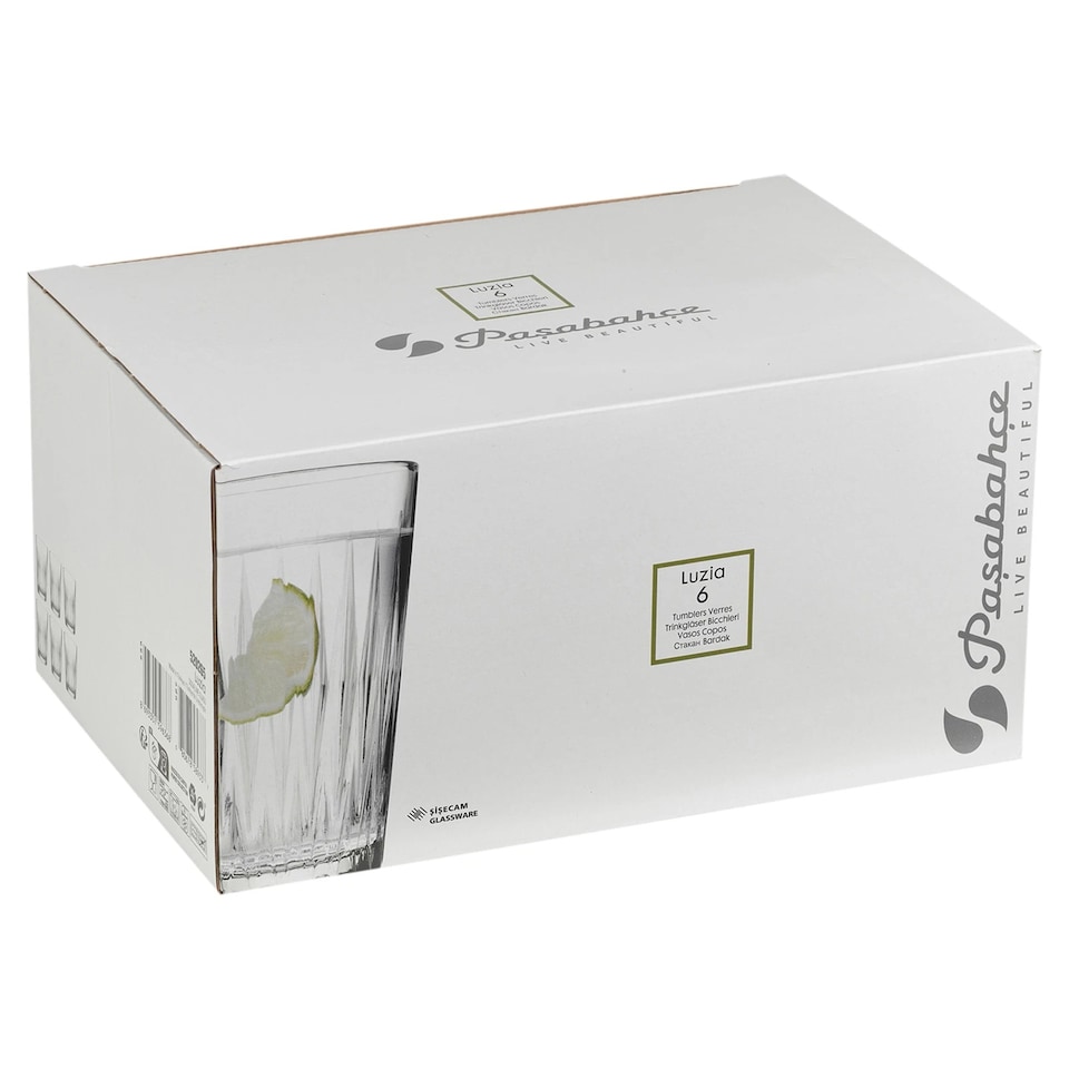 image 1 of Highball Drinking Glasses Whiskey Water Juice Tumblers 6 Set | Clear | 6x350ml Highball Tumblers | 350ml