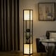 image 2 of HOMCOM 2-Light Modern Floor Lamp with Shelves for Living Room, Bedroom, Black
