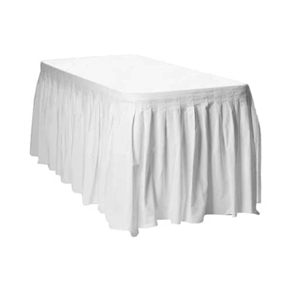 White Plastic Table Skirt - 426cm x 74cm