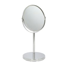Harbour Housewares Pedestal Mirror - 18.5cm x 34.5cm - Chrome Chrome