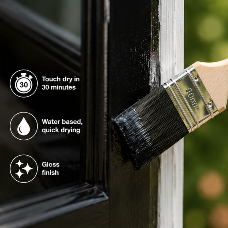 image 1 of Rustins - Quick Dry Small Job Gloss Paint Black 250ml