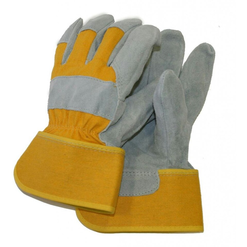 Town & Country Mens Suede Gloves - Grey/Mustard - One Size