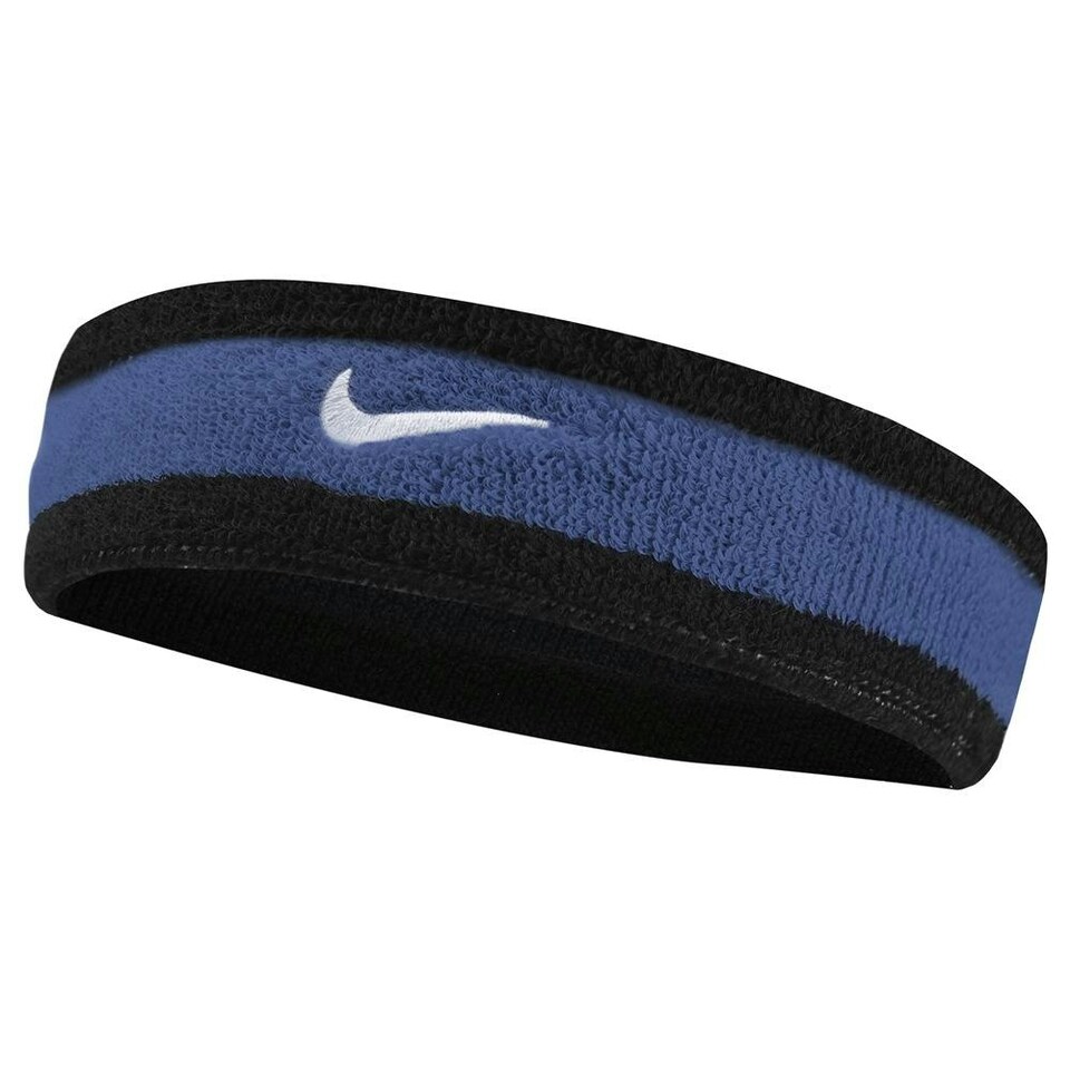 image 1 of Nike Swoosh Stretch Headband - Black/Blue/White - One Size Black