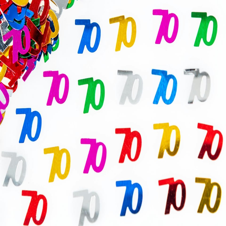 image 1 of 4x 14g 70th Happy Birthday Confetti Mix