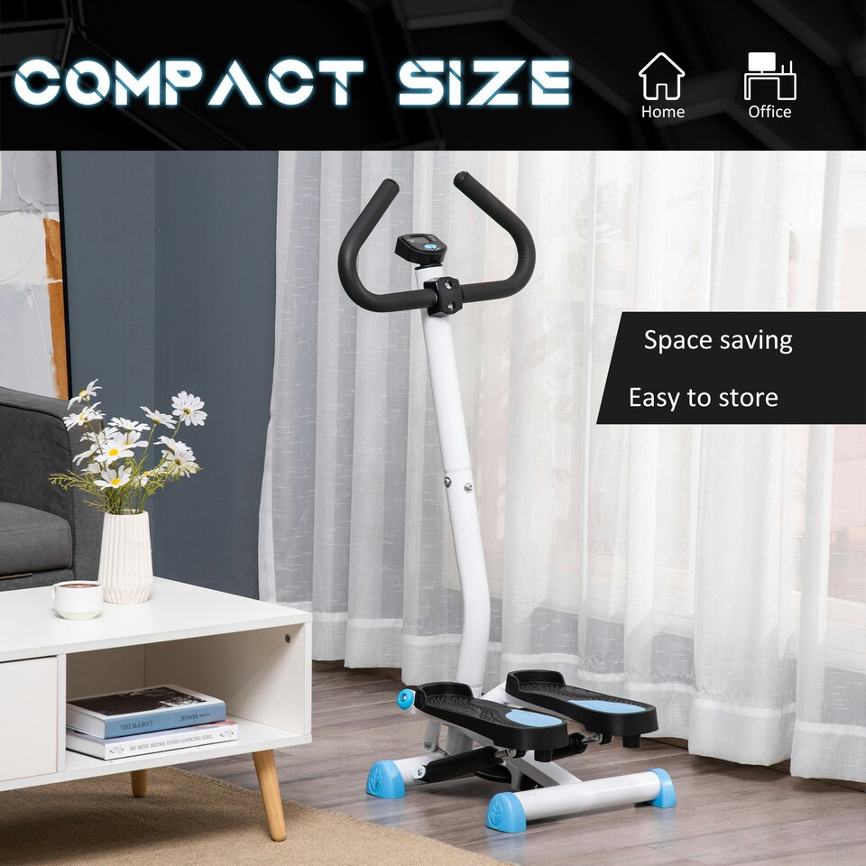 image 1 of HOMCOM Twister Stepper Step Machine with LCD Screen - Blue