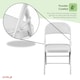image 5 of Oypla Heavy Duty White Padded Folding Metal Desk Office Chair Seat