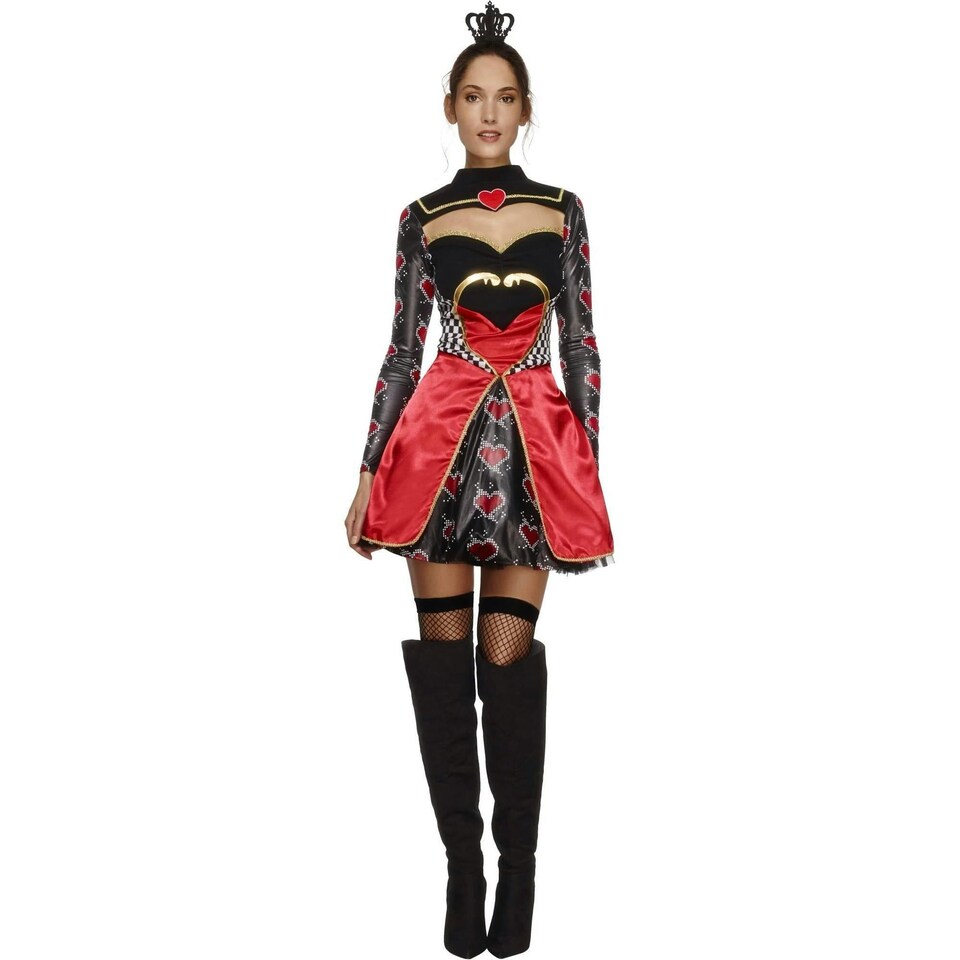 image 1 of Fever Womens/Ladies Queen Of Hearts Costume Set - Black/Red - M M
