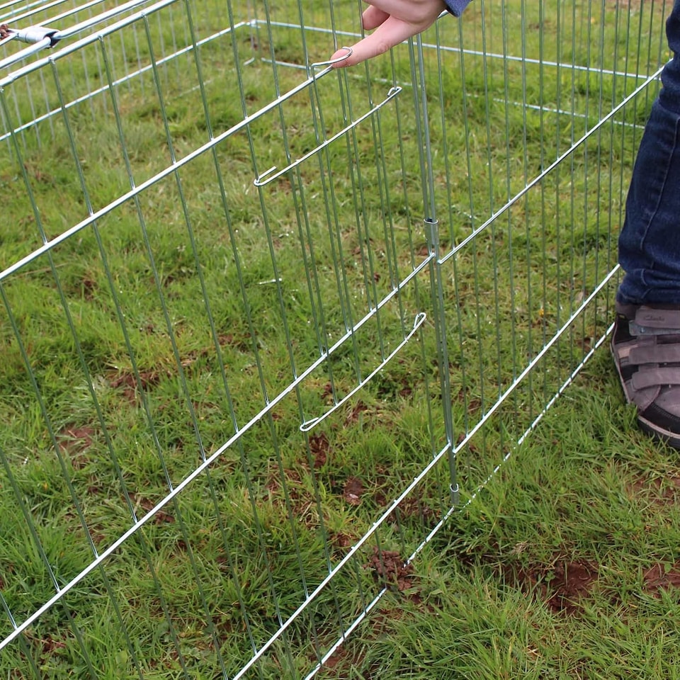 image 1 of Actiaspet - Small Metal Run for Rabbit/Guinea Pig/Chicken/Duck/Ferret/Dog/Cat Pet Enclosure with Roof Sunshade