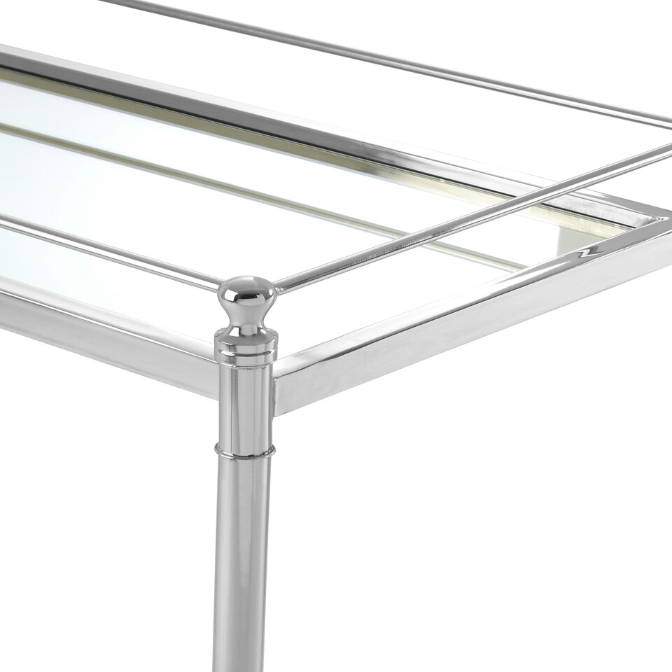 image 1 of Elegant Mirrored Top Console Table,Captivating Silver Finished Hallway Table,Decorative Table,Center Table Silver