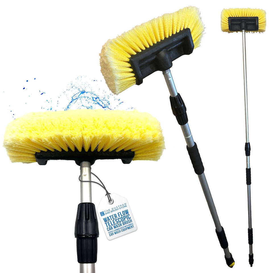 image 1 of Telescopic Water Fed Car Wash Brush 1.91m Extendable Vehicle & Window Scrubber
