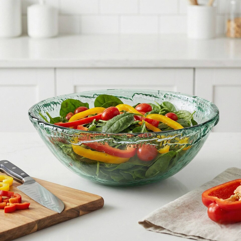 image 1 of Large Glass Fruit Bowl 29cm