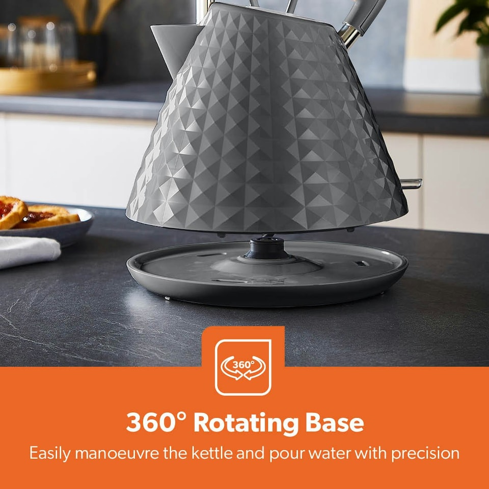 image 1 of GEEPAS .5L Cordless Electric Kettle 3000W Traditional Pyramid Kettle | Grey