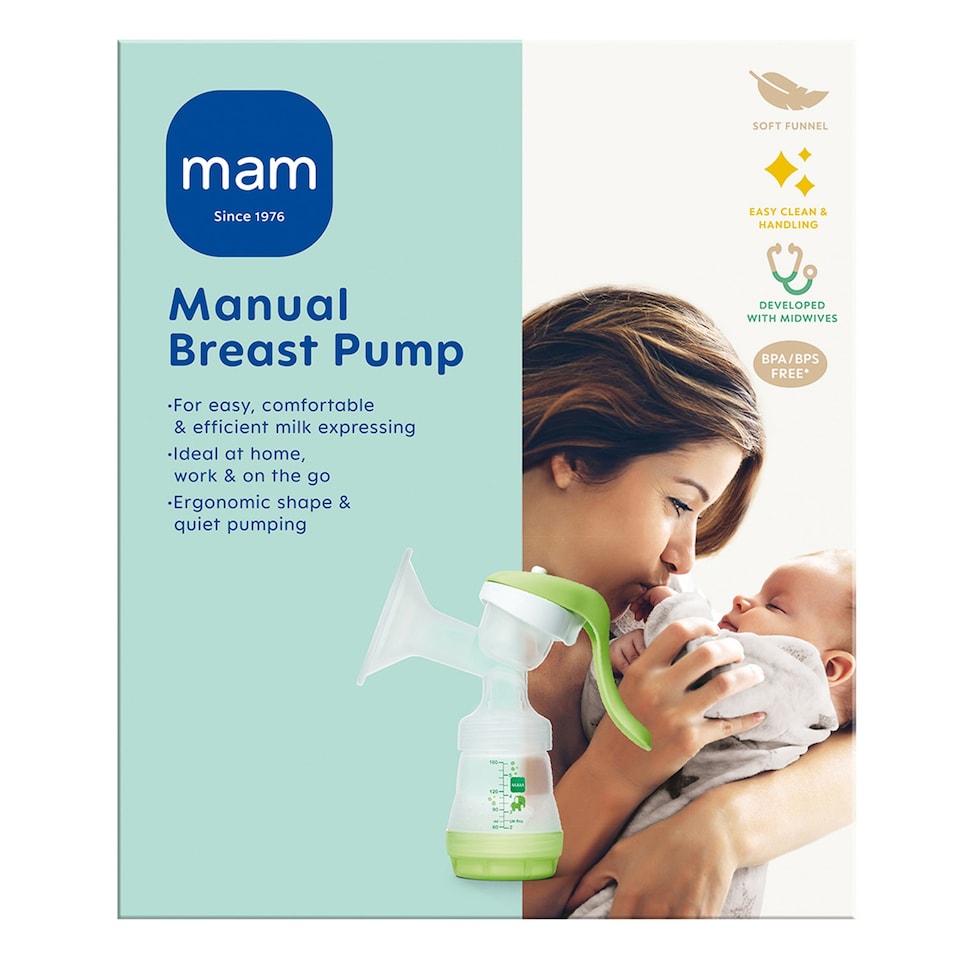 MAM Manual Breast Pump With 130ml Bottle Anti-Colic BPA/BPS Free