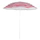 image 5 of The Magic Toy Shop Beach Parasol Red Striped Tilting Height Adjustable Portable Sun Shade