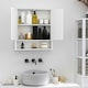 image 3 of kleankin Wall-mounted Cabinet Mirror Door Bathroom Organiser Living Room White