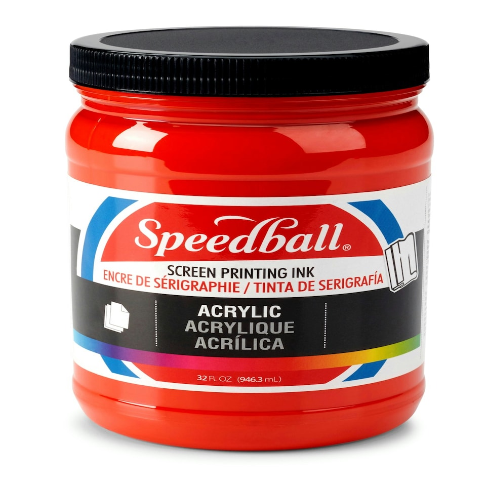 Speedball Acrylic Screen Printing Ink, Fire Red, 32oz