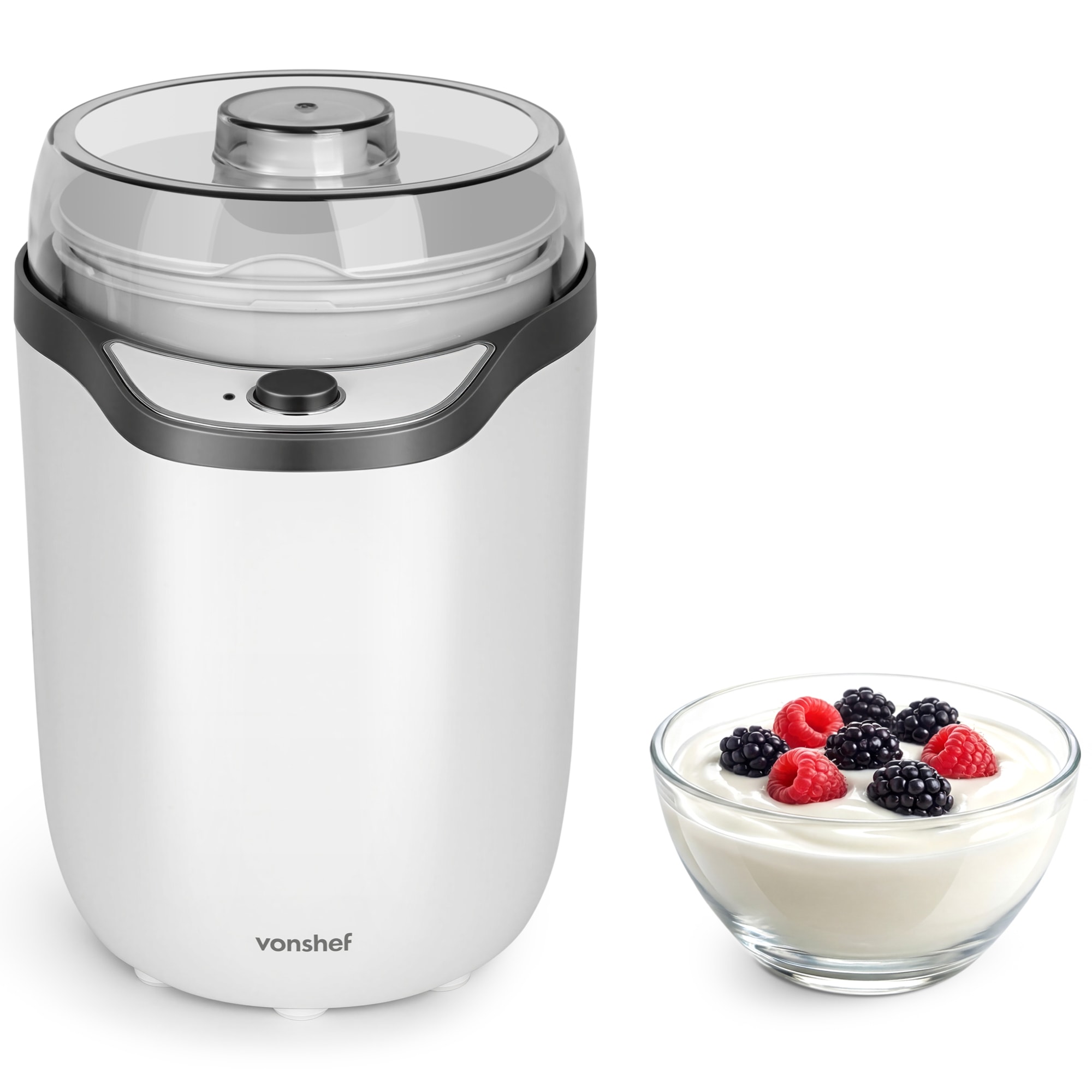 VonShef 1.8L Yoghurt Maker with Strainer & Recipes Included
