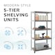 image 6 of House of Home Boltless 5 Tier Shelving Racking Heavy Duty Steel Shelf Unit Shed Garage Home | Silver | galvanised